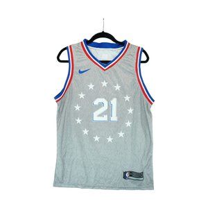 Nike Philadelphia Sixers Joel Embiid #21 Gray Swingman Jersey Size Large